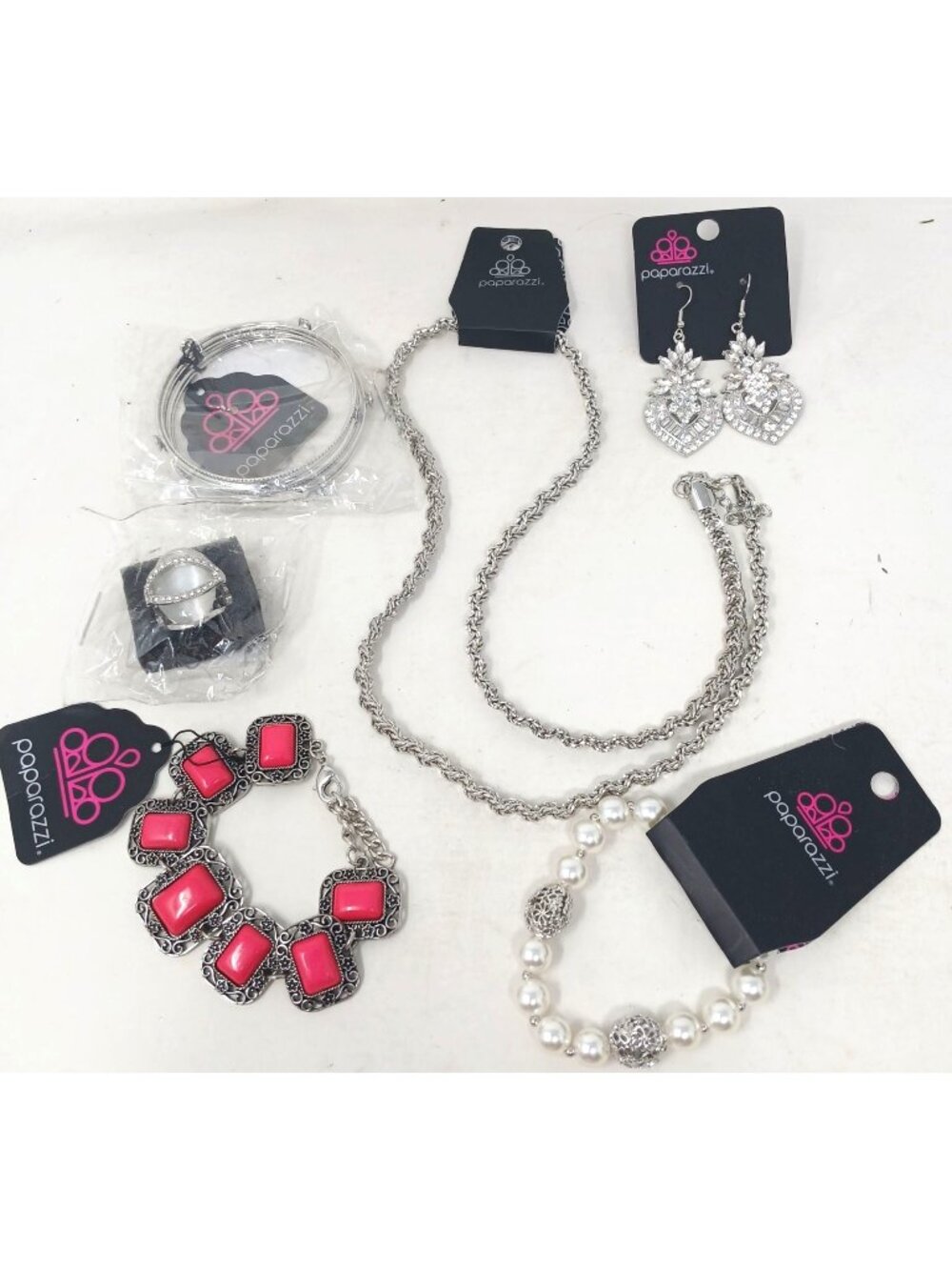 6 Pc Lot Costume Jewelry 3 Bracelets Earrings  Necklace & Ring NEW W/ Tags #J-5